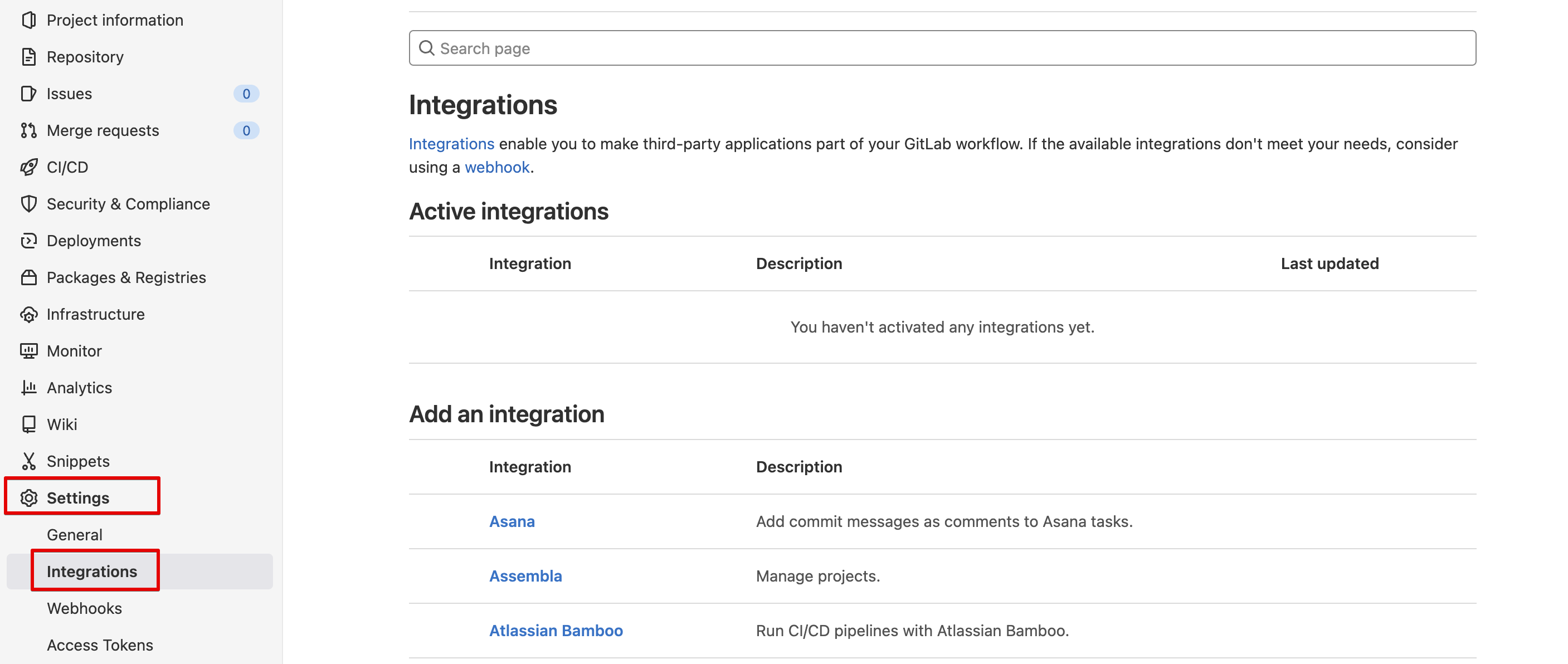 GitLab Settings